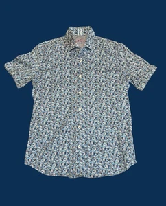 Robert Graham Hemd Herren Large Blau Allover Blumenmuster Kurzarm Knopfleiste - Bild 1 von 6