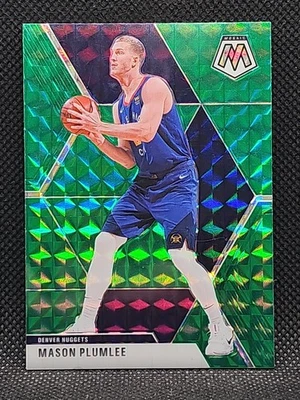 2019-20 Panini Mosaic Mason Plumlee Denver Nuggets Green Reactive Prizm Card - Image 1 of 2