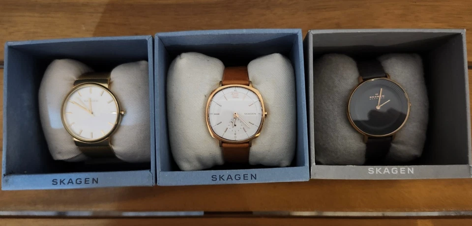 Lot of 3 Skagen Mens Watch  Lot,  all Need Batteries - Image 1 of 4