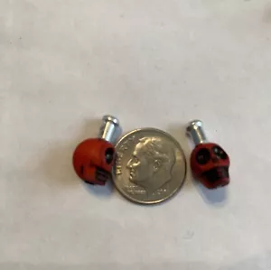 Skull brake cable ends crimps BMX, Road,Fixie, Single Speed (dull Red) - Picture 1 of 1