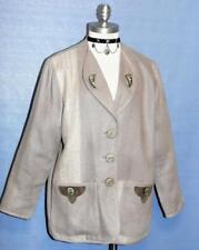 ALPHORN BROWN and LINEN Sport JACKET Coat German Women Hunting Western B45" 14 L