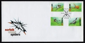 NORFOLK ISLAND, SCOTT # 813-816, FDC COVER - TYPES OF SPIDERS, INSECT, YEAR 2004 - Picture 1 of 1