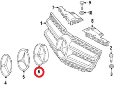 Nueva base de soporte emblema parrilla delantera genuina Mercedes-Benz OEM 0008880060 Foto 1 de 4