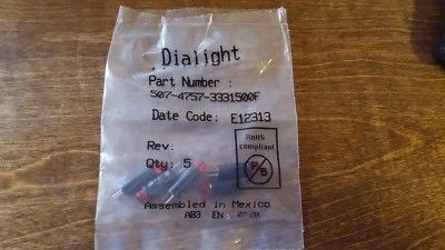 Dialight 507-4757-3331500F Red LED Indicators (5 Pack) - Image 1 of 2