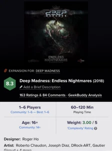 DEEP MADNESS • Endless Nightmares Expansion Box NIS Dimension Games spedizione gratuita USA - Foto 1 di 4