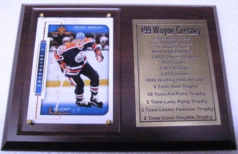 Edmonton Oilers Wayne Gretzky Hockey Card Plaque Cover