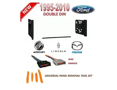 1995-2010 FORD LINCOLN MERCURY MAZDA 2 DIN CAR STEREO INSTALL DASH KIT, HARNESS - Image 1 of 2