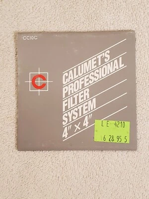 Calumet 4x4" CC10C Cyan Color Compensating Filter New Old Stock, Large Format - Image 1 of 2
