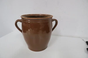 alter Vorratstopf - Schmalztopf - Topf - Steingut - Steinzeug - braun - H 20 cm - Bild 1 von 8
