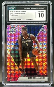 2019-20 Panini Mosaic #209 Zion Williamson Camo Pink CGC 10 - Picture 1 of 2