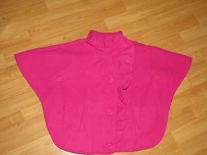 NWOT New GYMBOREE Girls Small 5 6 Cape Coat With Armholes PINK Button Frnt Lined - Picture 1 of 5