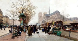 Quai de Tournelle, Paris Gemälde von Eugene Galien-Laloue Reproduktion - Bild 1 von 3