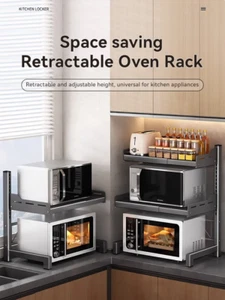 2 Layer Microwave Oven Rack Kitchen Rack Storage Rack - Picture 1 of 9