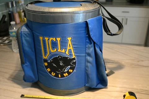 Vintage Pak Chest Collegiate Bucket Plastic Cooler UCLA with Bonus Cooler bag Cover
