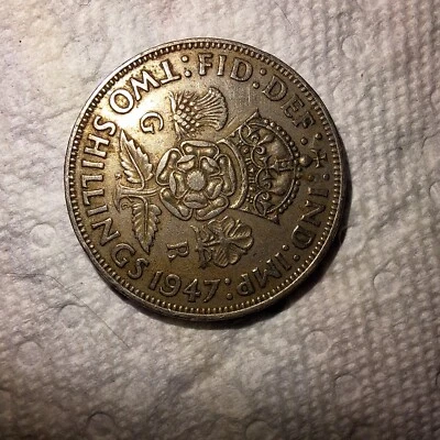 Moneda de 2 chelines Jorge VI 1947 Foto 1 de 2