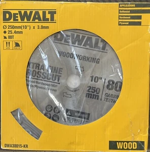 NEU 10" Extrafeine Kreissäge Hartmetallblatt DeWALT DWA30015-KR (250x2,0 mmx80 T) - Bild 1 von 3
