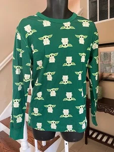 NWT Hanna Andersson Pajama Set Top Star Wars Yoda Print Organic Cotton Adult M - Picture 1 of 4