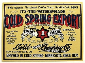 Cold Spring Brewing COLD SPRING EXPORT- STRONG beer label MN 12oz - Picture 1 of 1