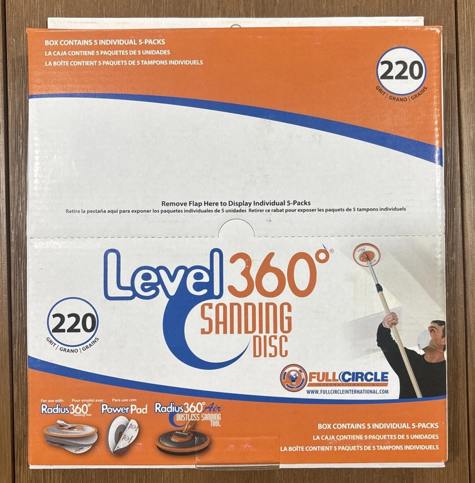 Disco de lijado LEVEL 360 220 grano - Estuche de 5 X 5 paquetes (25 discos) - Uso con PC7800 Foto 1 de 2