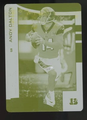 Andy Dalton 2018 Panini Rookies & Stars Printing Plates Yellow #66 Bengals 1/1 - Image 1 of 2