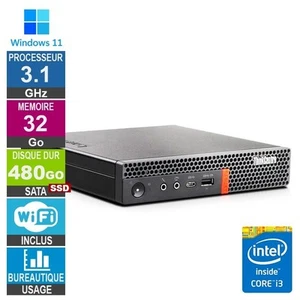 Lenovo M920q i3-8100T 3.10GHz 32Go/480Go SSD Wifi W11 - Photo 1/1