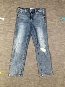 Vervet Jeans Damen 29 Light Wash Distressed Ripped Slim Straight Stretch Denim - Bild 1 von 13