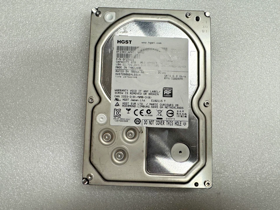 HGST 6TB SATA III Drive 3.5" HDD HUS726060ALE614 APR 2017 7.2K 128MB 6 GB/s - Image 1 of 1