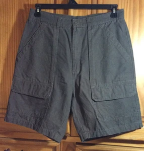 ROUTE 66 Men's 32 Relaxed Fit Green Cargo Shorts Ramie/Cotton VGUC - Picture 1 of 6