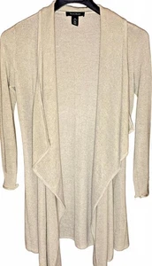 White House Black Market Ribbed Long Cardigan Duster Pullover Beige Gr. XS - Bild 1 von 4