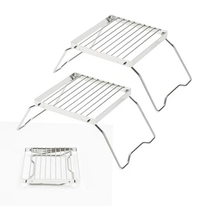 2pcs Folding Campfire Grill, 304 Stainless Steel Portable Campfire Grill Grat... - Picture 1 of 7