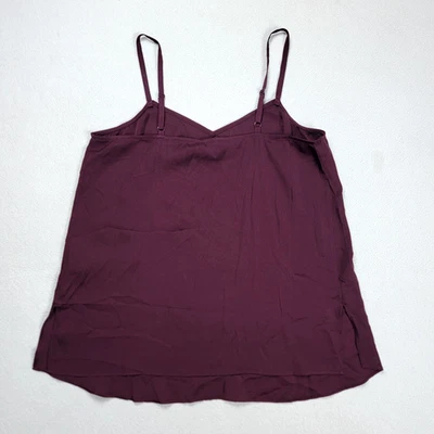 Quince Maternity Cami Top Women's Small Burgundy V-Neck Washable Stretch Silk - Image 1 of 4