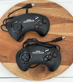 Sega Genesis Classic Mini USB Wired Lot of 2 OEM Controllers (Model: MK-16500)