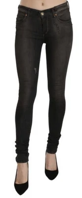 Plein Sud Jenius Jeans En Coton Noir Lavé Taille Basse Skinny Denim S. W28 500 $ - Photo 1/4