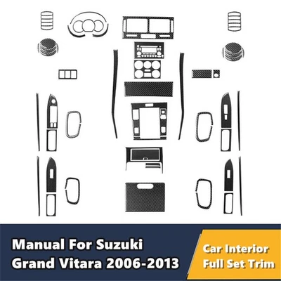 Juego completo de pegatinas interiores de fibra de carbono para Suzuki Grand Vitara 2006-2013 Foto 1 de 4