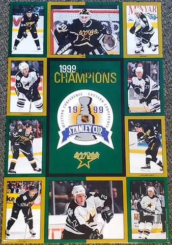 Dallas Stars 1999 STANLEY CUP CHAMPIONS Original 10-Player 23x35 Wall POSTER Cover