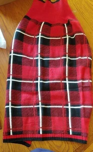 CoolTail Pet Supplies size L Sweater red & black buffalo plaid Puppy Dog Sweater - Picture 1 of 4