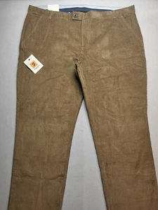 FARAH Mens Size W46 L31 Roachman Wale Thin Corduroy Trousers (NWT) Tobacco Brown - Picture 1 of 16