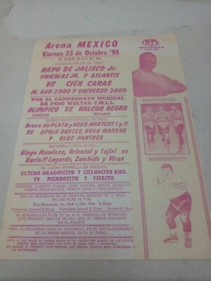 PROGRAMS 98's LUCHA LIBRE,  ATLANTIS 🆚 CIEN CARAS  MEXICO MEXICAN WRESTLING - Image 1 of 4