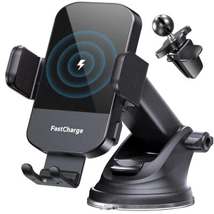 Wireless Car Charger, 15W Fast Charging Auto Clamping Car Charger - DAMAGED BOX - Photo 1 sur 13
