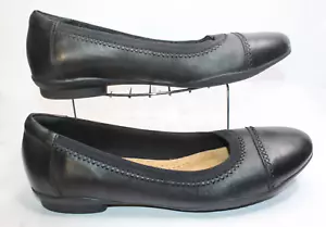 Zapato plano informal de ballet de cuero negro Clarks Collection para mujer talla 11 W 14786 - Imagen 1 de 12
