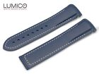 20mm 22mm For OMEGA Watch BLUE WHITE Rubber Strap Band Clasp SeaMaster Planet Oc
