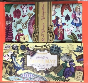 ALICE IN WONDERLAND GAMES MAT ALICE’S PARTY CHESS SNAKES AND LADDERS  - Picture 1 of 9