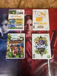 4 Game Nintendo Wii Sims And Simulation Bundle Sims 2-3 Wii Play Wii Music Lot - Picture 1 of 4