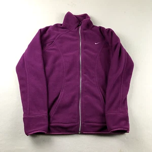 Nike Sweatshirt Girls Large 12-14 Purple Fleece Full Zip ThermaFit Jacket - Picture 1 of 10