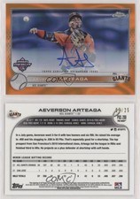 2022 Topps Pro Debut Chrome Orange Lava Refractor /25 Aeverson Arteaga Auto