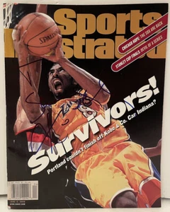 Kobe Bryant rivista illustrata sportiva firmata 2000 Los Angeles Lakers JSA COA - Foto 1 di 7