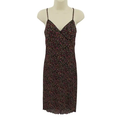 Rampage Junior Small Black Multicolor Flower Floral Mesh Spaghetti Strap Dress - Image 1 of 4