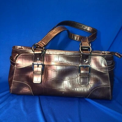 EUC East 5 бронзовый медно-коричневый искусственной рептилии искусственной кожи dbl ручка сумочки - Изображение 1 из 4