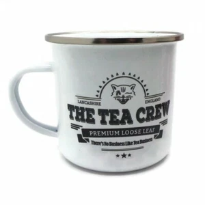 The Tea Crew Logo Emaille Tasse Retro robust Teetasse Geschenk für Teeliebhaber UK - Bild 1 von 2