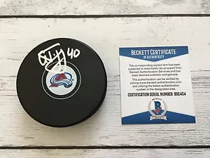 Alex Tanguay Signed Colorado Avs Avalanche Hockey Puck Beckett BAS COA b - Picture 1 of 3